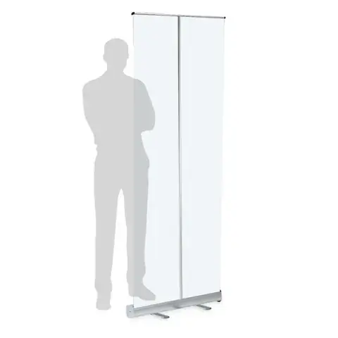 Roller banner system, 0.8 x 2 m, for portable pull-up display use