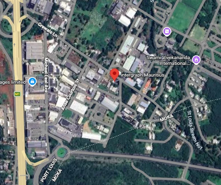 Map showing Intergraph showroom in Pailles, Mauritius